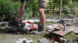 Cutting Stones with Stihl TS 08 / Steine sägen mit Stihl Trennschleifer TS 08