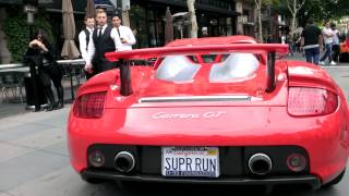 Red Porsche Carrera GT with Tubi exhaust