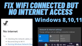 How To Fix WiFi Connected But No Internet Access On Windows (Windows 11, 10, 8, 7)