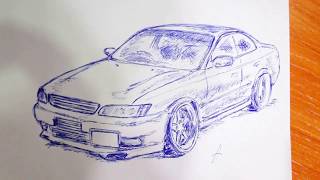 Как нарисовать машину Toyota Mark 2 JZX90