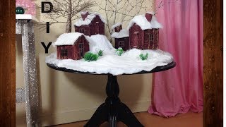 DIY winter village. Christmas decor craft ideas 2021