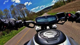 Yamaha FZ07 - Two Brothers Exhaust (Baffle In) - POV 4K