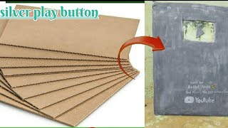 silver play button making cardboard