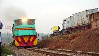 Uganda's Train using the recently renovated railway at Mbuya, Kampala