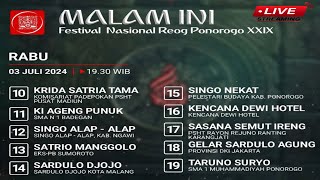 LIVE STREAMING FESTIVAL REYOG NASIONAL 2024 GREBEG SURO HARI KE DUA DIALUN ALUN PONOROGO