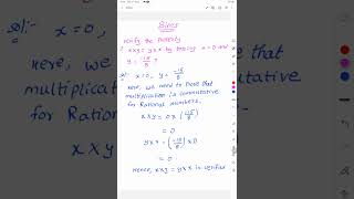 Verify the property  x× y = y×x by taking x=0 and y= -15/8 ?