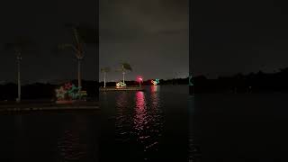 Boat parade on the waters of Disney World