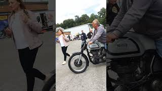 BROOKLANDS Motorcycle Day is BACK for 2024 Meanwhile MAX Bump Starts his MANX Norton Bike - part 2/3