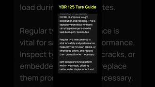 Yamaha YBR 125 Tyre Guide