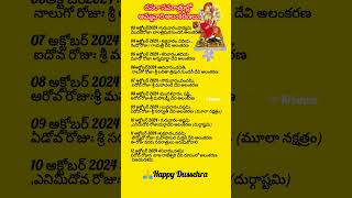 3/10/2024 to 12/10/2024 వరకు దసరా నవరాత్రుల్లో అమ్మవారి అలంకరణలు #ytshorts#viralvideo#krishnasworld