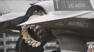 F-35B 수직 이착륙기 항공모함 이륙 근접촬영