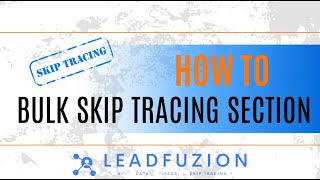 Bulk Skip Tracing with LeadFuzion