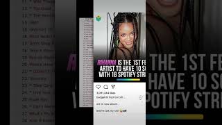 Rihanna is the 1st female artist to have 10 songs w/ 1 Billion Spotify streams #ytshorts #rihanna