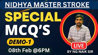 Nidhya Target 90 || AIIMS NORCET 6.0 || RRB 2024 || Special MCQ'S #nidhya #live