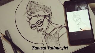 How to draw a Girl with Glasses Step by Step Pencil Sketch Drawing