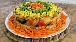 Best vegetables rice recipe / sebzeli pirinç tarifi / مقلوبة الخضار بطريقة سهلة ومختلفة