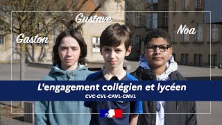 L'engagement collégien et lycéen - Témoignage de Gaston, Noah et Gustave, élus au CVC