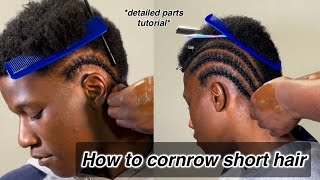 How to: cornrow very short hair. Detailed tutorial 🎥 *beginner friendly*