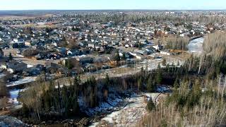 Flying my drones over Birchwood Trails, Fort McMurray, in March