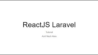 Kursus ReactJS Laravel - Pengenalan