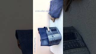 how to sew denim tote bag from scrap old jeans #wandeeeasysewing #denimtotebag #totebag