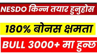 NESDO को सेयर हुनेलाई GOOD NEWS। 180% बोनस क्षमता। 3000+ IN BULL । LAGANI SANSAR। NESDO MICROFINANCE