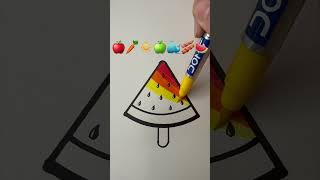 Emoji Mixing satisfying art 🍎🥕🔅🍏🐳🥓🍉 #viral #artwork #drawing