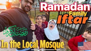 Family Iftari at Local Mosque | Pora Khandan Invited aur Bacha Party ka fun & Exciting fight 🇺🇸 🌙