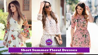 Short Summer Floral Dresses | Flower Printed Summer Dresses | Summer Floral Outfit