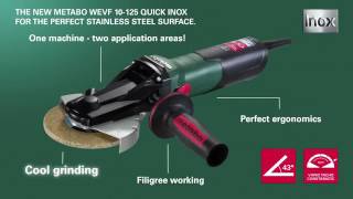 METABO AG WEVF 10 125 QUICK INOX ΡΥΘΜΙΖΟΜΕΝΟΣ ΓΩΝΙΑΚΟΣ ΤΡΟΧΟΣ ΜΕ ΕΠΙΠΕΔΗ ΚΕΦΑΛΗ 1000W