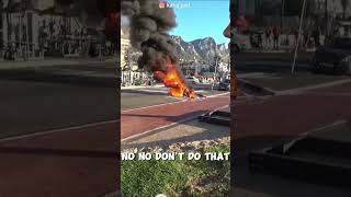 Motorcycle Explodes #shorts #viral #shortsfeed