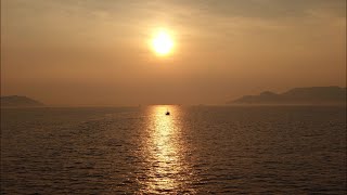 Ferry Shōdo Island 小豆島   Takamatsu 高松市   Beautiful sunset on the Seto Inland Sea 瀬戸内海