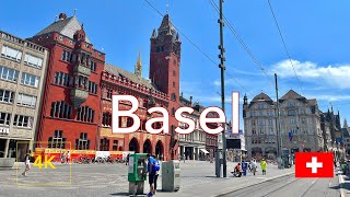 Basel walk | Switzerland 2023 travel guide 4k | summer | walkthrough | city walking tour | downtown