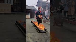 Fun folk customs   walking barefoot through a brazier #satisfying #Craftsman #funny