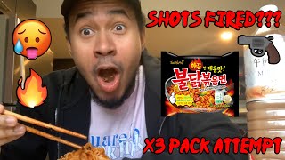 SHOTS FIRED DURING FIRE NOODLE CHALLENGE??? 🔥 *Not even clickbait tbh*