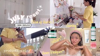 JULY reset | cleaning | selfcare | therapeutic vlog♡