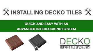 Decko Decking Tiles | Installing DECKO Tiles