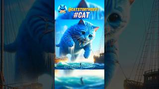 The cat fell into the water in a shipwreck 😭😓🐬#cat #catshorts #catstory #shorts