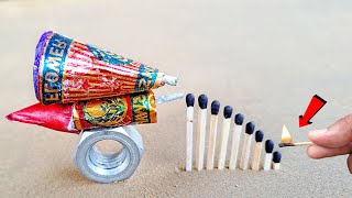 Matchstick Chain Reaction Domino Vs Diwali Crackers Amazing Experiment