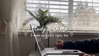 Study with me | Rain 🌧️ | 1-hour Pomodoro