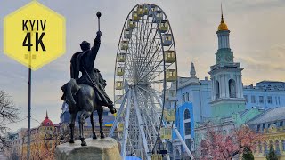 Kyiv, Ukraine. Walking on Podol 4k 2020