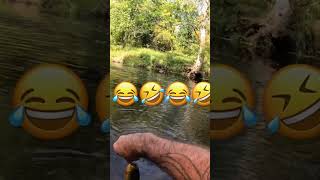 😳Wow that felt like a BIG fish!😜#fishing #creekfishing #funny