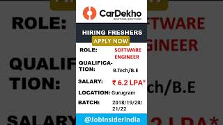 CarDekho Hiring Software Engineer | Apply Now