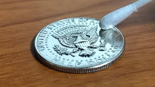 【Coin polishing】coin to mirror #2/Satisfying Video - 50 cent coin Polish