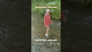 BEDENGAN MALANG CAMPING GROUND || SERUNYA BISA KECEHAN DI SUNGAI || CAMPING KELUARGA #shorts