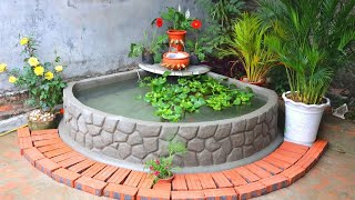 How To Build A Beautiful Waterfall Aquarium Very Easy For Your Family Garden With Sand Cement