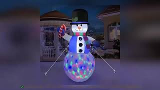 ✔️Snowman Inflatables Christmas Inflatables Decorations Built-in Colorful Rotating LED Indoo