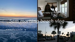 5AM MORNING BEACH VLOG | shopping, grwm, sunrises, ottd 👙 🌊 ☀️