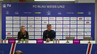 Pressekonferenz nach FC Blau-Weiß Linz vs. FC Red Bull Salzburg