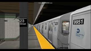 [OpenBVE] NYCT Virtual Fanning Metropolitan Av Bound  R160A-1 M Train at 23rd St-6 Av